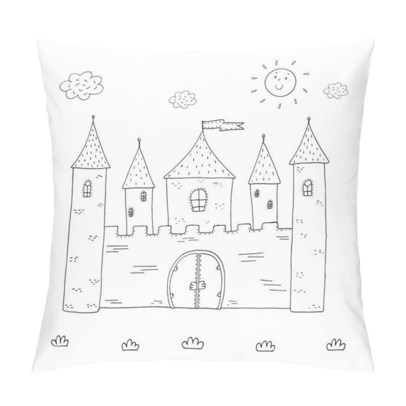 Personality  coloring book magic castle design for kids pillow covers