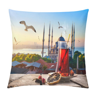 Personality  Tea And Blue Mosque Pillow Covers
