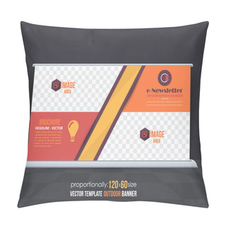 Personality  Business Theme Outdoor Banner Design, Advertising Vector Template Pillow Covers
