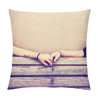 Personality  Two People Holding Hands Pillow Covers