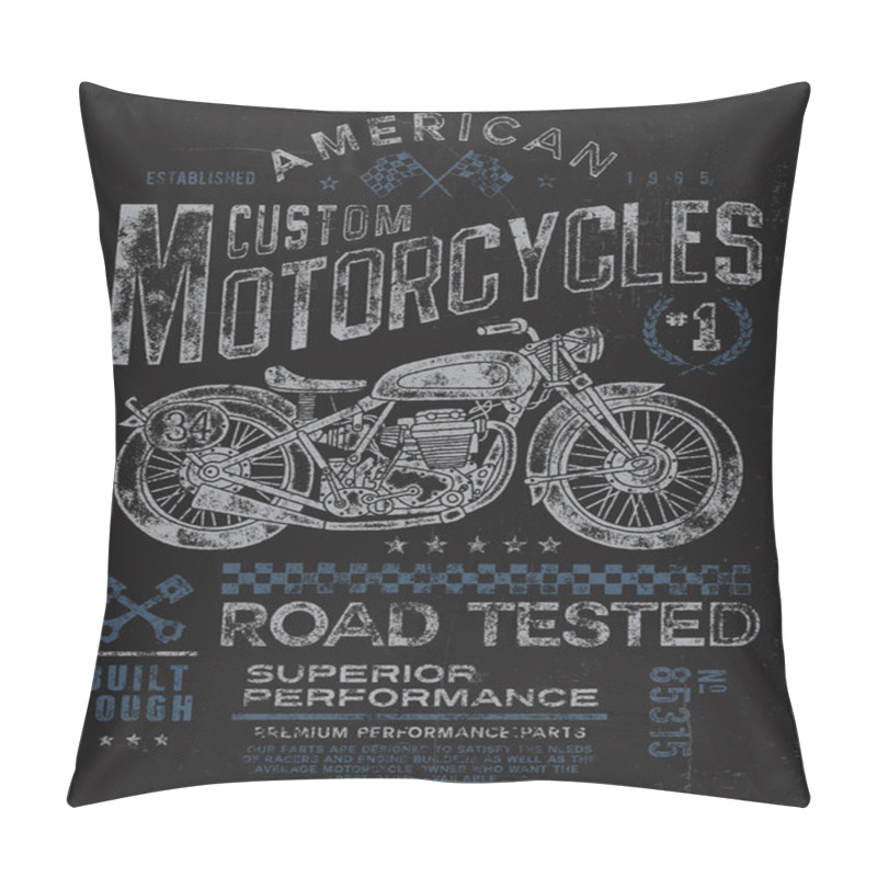Personality  Vintage Motorcycle T-shirt Graphic pillow covers