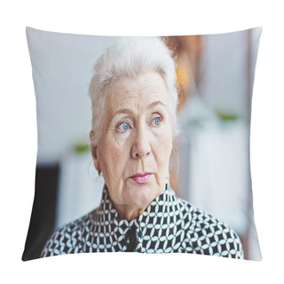 Personality  Grandmother With Natural Make-up Pillow Covers