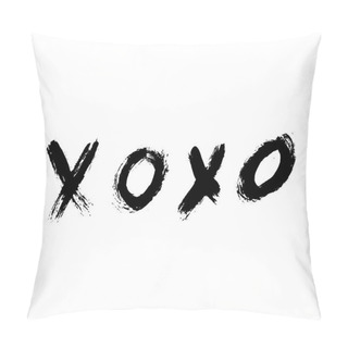 Personality  XOXO Hand Written Phrase Isolated On White Background. Hugs And Kisses Sign. Grunge Brush Lettering XO. Easy To Edit Template For Valentines Day Greeting Card, Banner, Poster, Flyer, Postcard Pillow Covers
