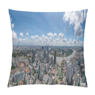 Personality  Panoramic Photo Of Saigon, Big And Famous City In Vietnam Pillow Covers