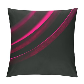 Personality  Close Up View Of Crimson Quilling Striped Paper On Black  Pillow Covers