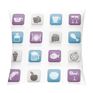 Personality  Food, Drink And Beverage Icons Pillow Covers