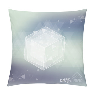 Personality  Abstract Neat Blurred Background With Transparent Cubes,  Pillow Covers