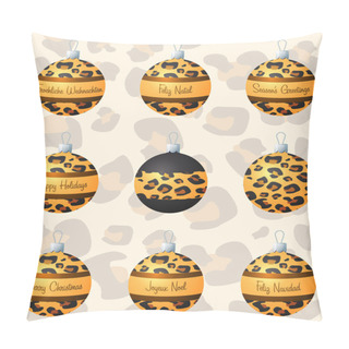 Personality  Leopard Inspired Christmas Baubles In Vector Format Pillow Covers