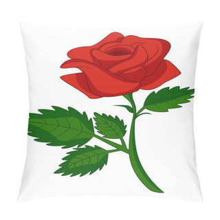 Personality  Illustration Of Red Rose Cartoon Pillow Covers