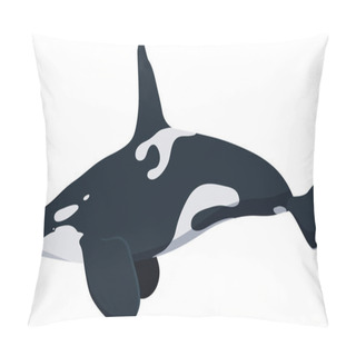 Personality  Killwhale, Orca Whale Icon Isolated On White Background Cartoon Realistic Whale Pillow Covers