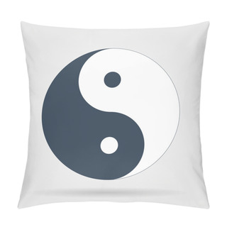 Personality  Yin Yang Symbol - Black And White Vector Illustration. Pillow Covers
