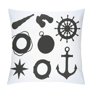 Personality  Marine Symbols. Vector Drawing Pillow Covers