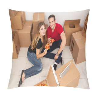 Personality  Happy Couple  Eating Some Pizza Pillow Covers