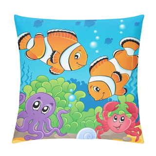 Personality  Image With Undersea Theme 4 Pillow Covers
