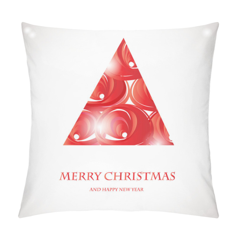 Personality  Abstract Red Christmas Tree. Christmas Tree From Abstract Transparent Elements. Pillow Covers