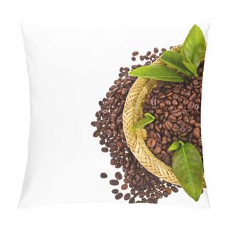 Personality  Coffee Beans In A Wicker Basket Pillow Covers