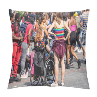 Personality  London, UK ,August 25, 2019.Caribbean Colour Comes To West London As Notting Hill Carnival Gets Into Full Swing With Hundreds Of Thousands Joining The Throng On The Capitals Streets Pillow Covers