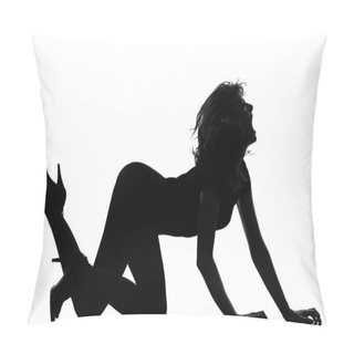 Personality  Silhouette Woman Crouching Roar Pillow Covers