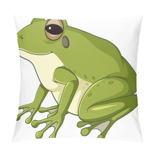 Personality  A Green Frog On White Background Illustration Pillow Covers