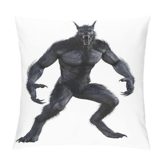Personality  3d Illustration Of Black Werewolf Pillow Covers