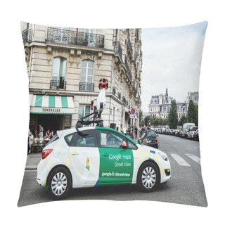 Personality  Paris, France - 04 September 2014: Google Car On The Paris Streets Pillow Covers