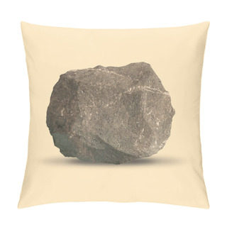 Personality  Gray Stone Isolated On Yellow Background Pillow Covers