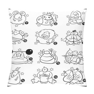 Personality  Overweight Cartoon Zodiac Signs Pillow Covers