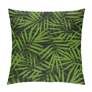Personality  Tropical Palm Leaves Seamless Pattern. Vector Illustration. Pillow Covers