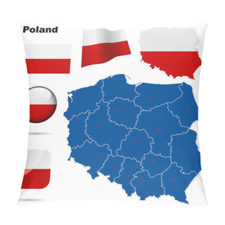 Personality  Poland Vector Set Pillow Covers