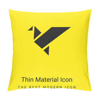 Personality  Bird In Flight Origami Minimal Bright Yellow Material Icon Pillow Covers