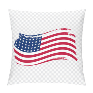 Personality  USA Flag Isolated. Flag Of USA, Brush Stroke Background. Flag United States Of America On Transparent Background. Flag USA For Your Web Site Design, Logo, App, UI. Stock Vector.  EPS10. Pillow Covers