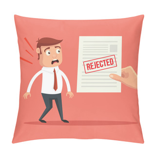 Personality  Rejected Paper Document. Vector Flat Illustration Pillow Covers