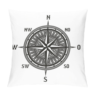 Personality  Vintage Navigation Compass Vector Icon Isolated Pillow Covers