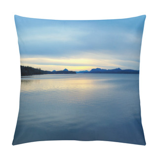 Personality  Blue Lake Sunset And Mountains Pillow Covers