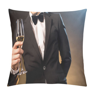 Personality  Man Holding Champagne Glass Pillow Covers