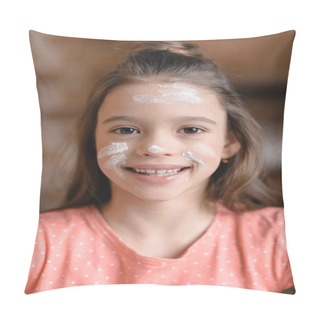 Personality  Girl With Flour On Face Pillow Covers