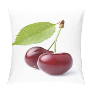 Personality  Sweet Ripe Cherry With Leaf Pillow Covers