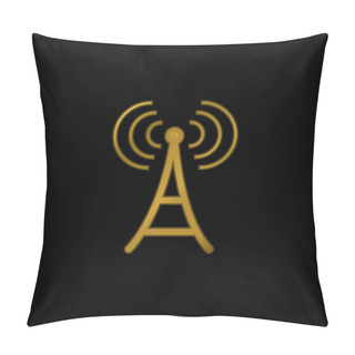 Personality  Antenna Gold Plated Metalic Icon Or Logo Vector Pillow Covers