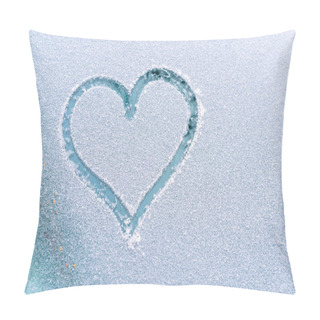 Personality  A Heart Painted On A Frozen Car Window In Winter Pillow Covers