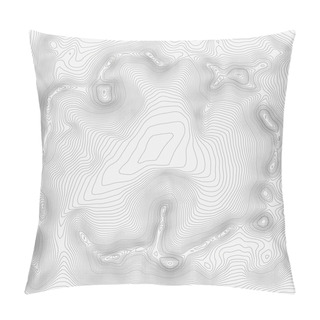 Personality  Topographic Map Background Concept With Space For Your Copy. Topography Lines Art Contour , Mountain Hiking Trail , Shape Vector Design. Computer Generated . Pillow Covers