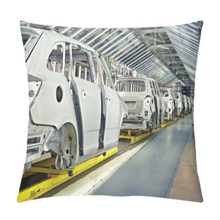 Personality  Cars In A Row At Car Plant Pillow Covers