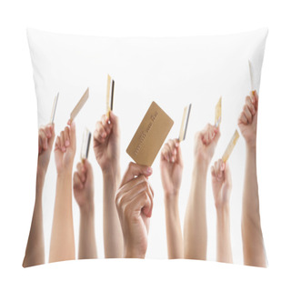Personality  Lot Of Hands Holding Gold Credit Card Pillow Covers