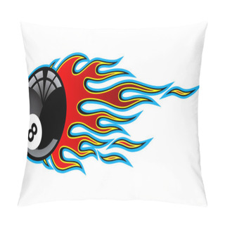 Personality  Classic Tribal Hotrod Muscle Car Flame With 8 Ball. Vector Illustration. Pillow Covers