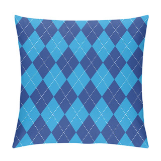 Personality  Argyle Pattern Blue Rhombus Seamless Texture Pillow Covers