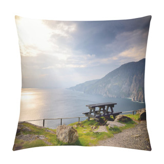 Personality  Slieve League, Highest Sea Cliffs, Located In South West Donegal, Ireland. Pillow Covers