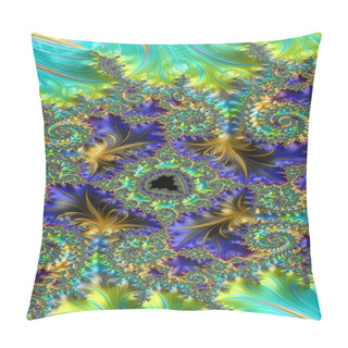 Personality  Artfully 3D Rendering Fractal, Fanciful Abstract Illustration And Colorful Designed Pattern Pillow Covers