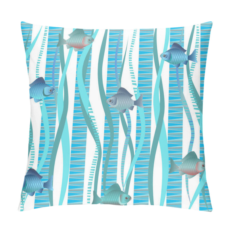 Personality  Japanese wallpaper with the fishes. Vector print. pillow covers