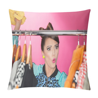 Personality  Woman Searching For Clothing Pillow Covers