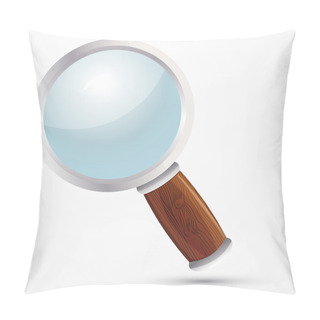 Personality  Vector Magnifying Glass. Vector Illustration.  Pillow Covers