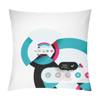 Personality  Circle Geometric Shapes Flat Interface Design Pillow Covers